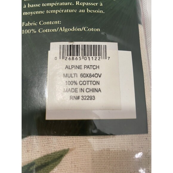 Vtg Holiday At Home (Macy’s) Alpine Patch 60x40 Tablecloth OvalChristmas Sealed - Picture 4 of 4